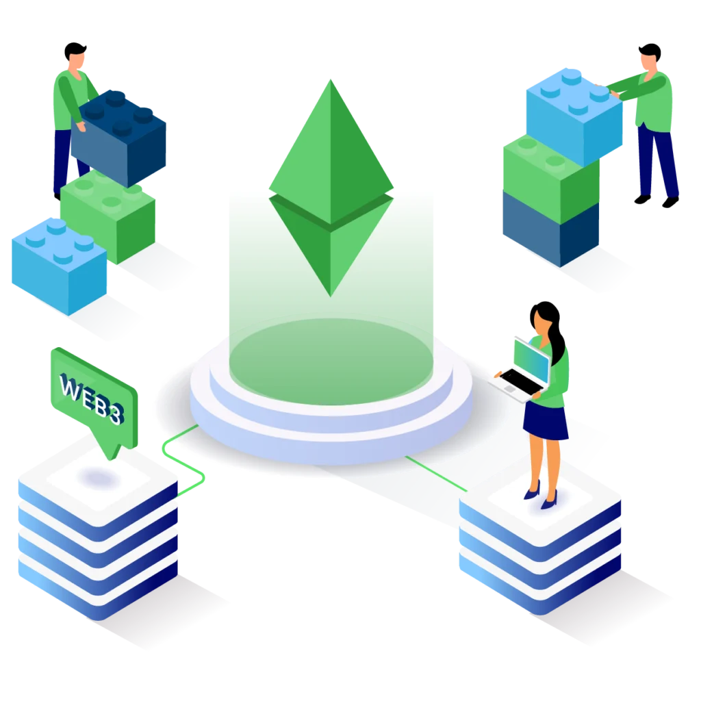 Isométrica del Bloque Blockchain Ethereum Projects